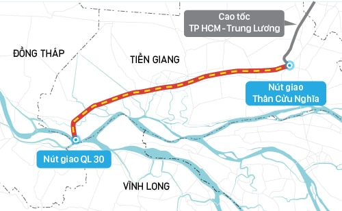 bản đồ đường cao tốc Trung Lương Mỹ Thuận 1